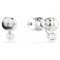 Swarovski Matrix Crystal Pearl Earrings - White with Rhodium Plating 5694225