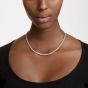 Swarovski Matrix Tennis Necklace - White with Rhodium Plating - Medium 5681796