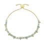 Boho Betty Harmony Aquamarine Gold Slider Bracelet. Item code BRWKAQGLDVB.