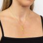 Gold Plated Sterling Silver Vertical Bar Necklace - Engravable