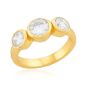 Shyla Nadine Three Clear Crystal Gold Ring