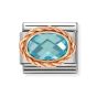 Nomination Classic Faceted Light Blue Cubic Zirconia Charm - Rose Gold Twist Setting