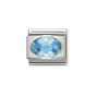Nomination Classic Faceted Light Blue Zirconia Charm - 18k Gold Setting
