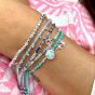 Boho Betty Harmony Amazonite Silver Slider Bracelet. Item code BRWAMSKVB.