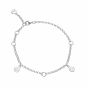 Lily Charmed Three Station Charm Bracelet Silver - item number CBRS3STN