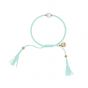 Jersey Pearl Tassel Bracelet - Mint Green with Gold Detail