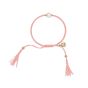 Jersey Pearl Tassel Bracelet - Rose Pink with Gold Detail