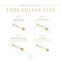 Tish Lyon 14ct Yellow Gold Triple Ball Threadless Labret Single Earring