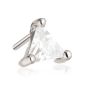 Tish Lyon 14ct White Gold Gem Triangle Threadless Labret Single Earring