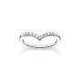 Thomas Sabo V-Shape Silver Ring with White Stones TR2394-051-14