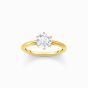 Thomas Sabo Gold Plated Ring with White Zirconia Brilliant Cut - TR2474-414-14-54