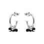 Annie Haak Gotri Silver Hoop Earrings - Black Onyx - E0469