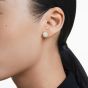 Swarovski Round Cut Una Stud Earrings - White with Rhodium Plating 5686637