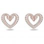 Swarovski Una Small Heart Earrings - Rose Gold Plating 5628659