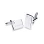 Ivory & Co Usher Rhodium Crystal Engraved Cufflinks