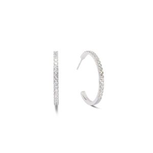 Coeur De Lion Eternal Love Big Crystal Hoop Earrings - Silver - 0147231817