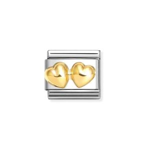 Nomination Classic Love Charm Gold Double Rounded Heart