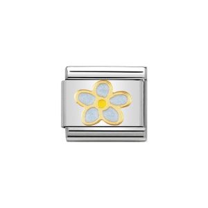 Nomination Classic Gold and Light Blue Enamel Forget-Me-Not Charm 030214/44