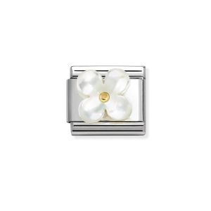 Nomination Classic Gold White Mother of Pearl Flower Charm 030521/02