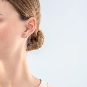 Coeur De Lion Square Stud Earrings - Gold Crystal