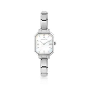 Nomination Paris White Mother of Pearl Rectangular Dial Charm Watch 076037_008