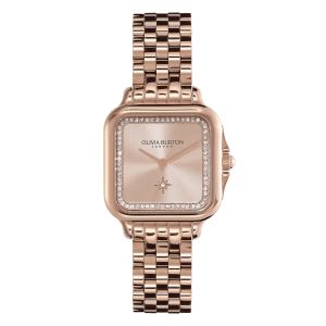 Olivia Burton Grosvenor Blush and Carnation Gold Bracelet Watch 24000085