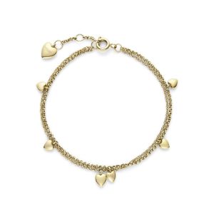 Olivia Burton Classic Mini Heart Gold Plated Double Chain Bracelet. Item code 24100460.