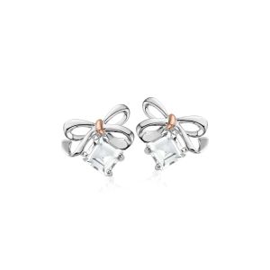 Clogau Christmas Bow Silver Stud Earrings 3SCGS0715