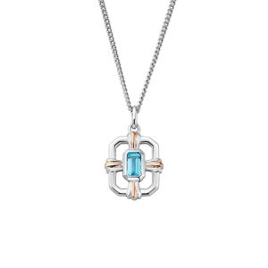 Clogau Enchanted Gateways Silver and Swiss Blue Topaz Pendant - 3SEGW0728