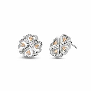 Clogau Tree of Life Sterling Silver Heart Drop Stud Earrings 3SHEA884