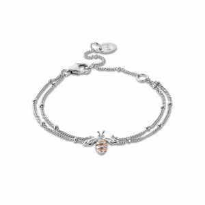 Clogau Honey Bee Silver Double Chain Bracelet - 3SHNB0134