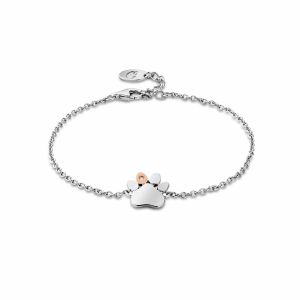 Clogau Paw Prints on My Heart Silver Single Paw Bracelet 3SPWP0822