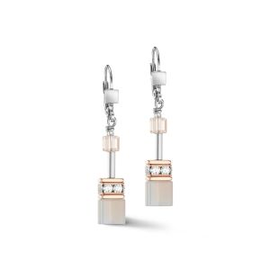 Coeur De Lion GeoCUBE Earrings - Rose Gold Peach