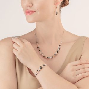 Coeur De Lion Dancing Crystals Necklace - Silver Black