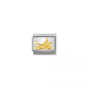 NOMINATION COMPOSABLE Classic RELIEF in stainless steel with 18k gold Gondola 030122_05