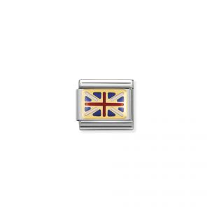 NOMINATION COMPOSABLE Classic EUROPE FLAG in stainless steel with enamel and 18k gold GREAT BRITAIN