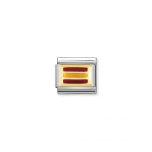 NOMINATION COMPOSABLE Classic EUROPE FLAG in stainless steel with enamel and 18k gold SPAIN 030234_18