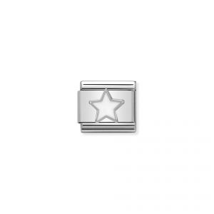 NOMINATION Composable Classic SYMBOLS in stainless steel , enamel and silver 925 White Star 330202_04