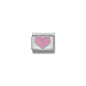 NOMINATION Composable Classic SYMBOLS in stainless steel , enamel and silver 925 Pink Heart 330202_18