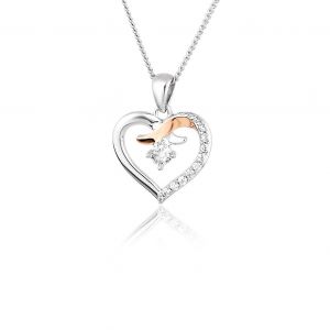 Clogau Kiss White Topaz Heart Pendant 3SCGKP