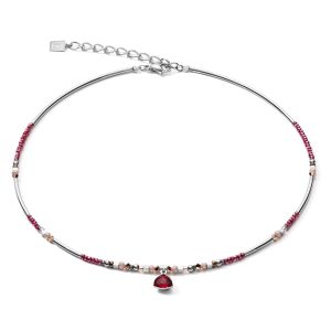 Coeur De Lion Necklace - Pink and Red with Triangle Pendant 5032100300