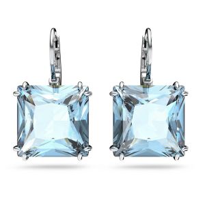 Swarovski Millenia Square Cut Earrings - Blue with Rhodium Plating 5619472