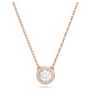 Swarovski Constella Pendant Round Pavé - White with Rose Gold Tone Plating 5636272