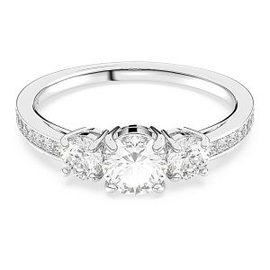 Swarovski Attract Trilogy Round Ring - White with Rhodium Plating 5656289, 5656292, 5655713, 5656291