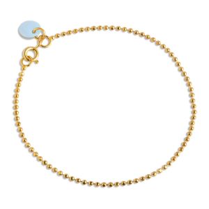 Enamel Copenhagen Ball Chain Icy Blue Gold Bracelet. Item code B16G_69_IcyBlue
