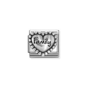 Nomination Classic Silver Oxidised Heart with Dots Family Charm. Item code 330101/84
