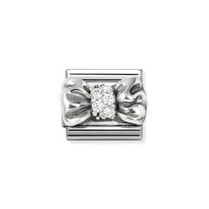 Nomination Classic Silver and Zirconia Ribbon Bow Charm 330323/11