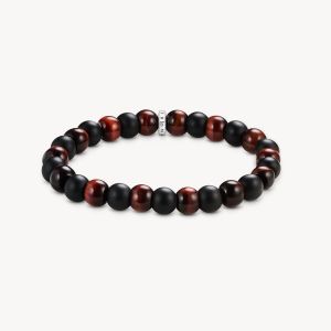 Thomas Sabo Bracelet Obsidian and Red Tiger's Eye 9 mm - A2196-806-7-L19
