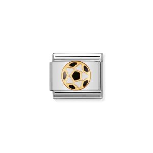 Nomination Classic Gold Black White Football Charm