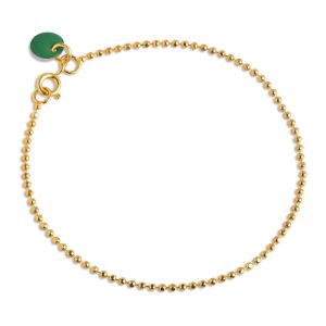 Enamel Copenhagen Ball Chain Petrol Green Gold Bracelet. Item code B16G_42_PetrolGreen.